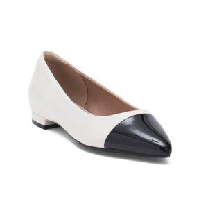 ROCKPORT White Leather Kenzie Total Motion Pointy Toe Comfort Dress Flats